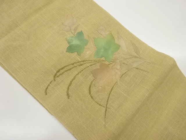 紗紬紙布桔梗模様織出し名古屋帯